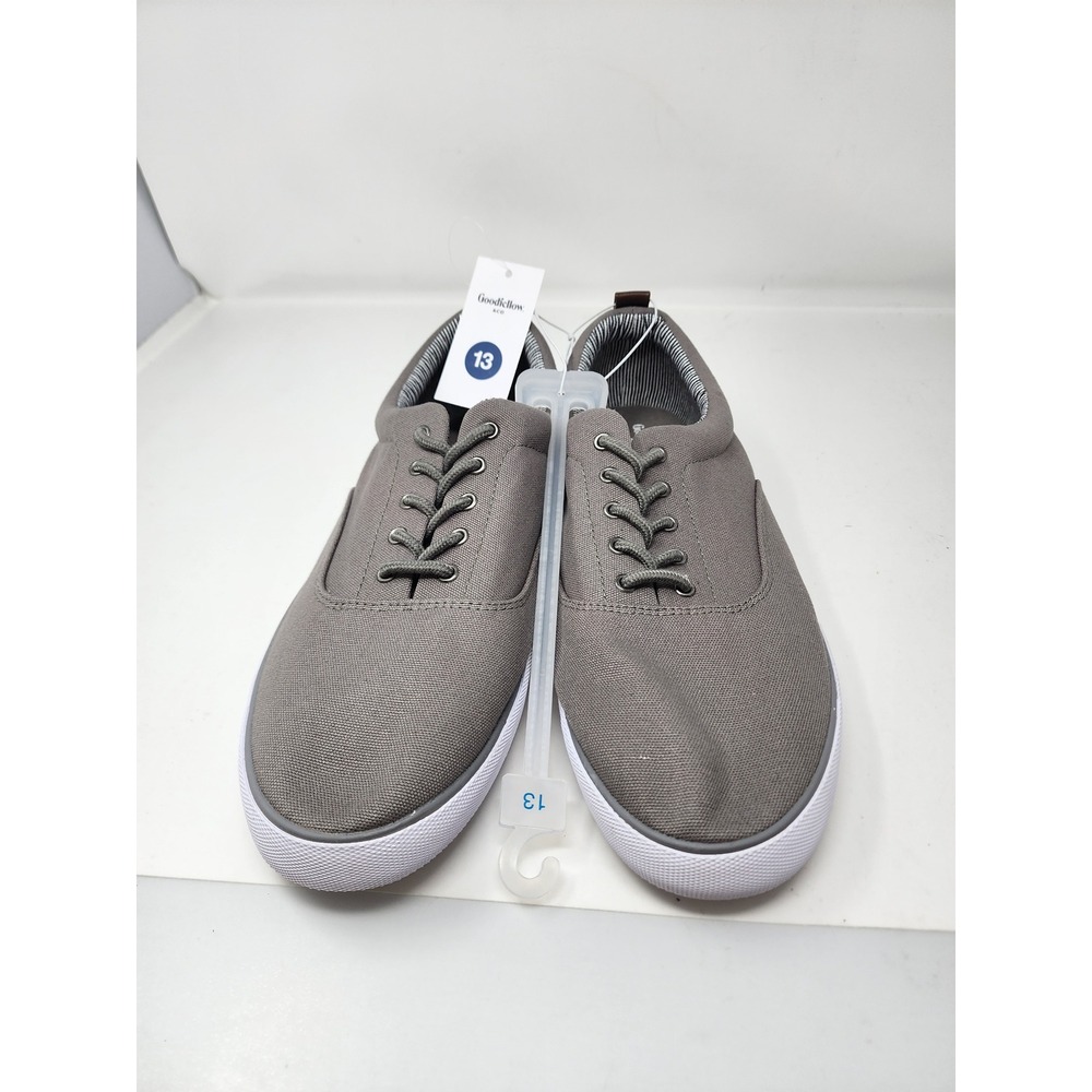 Goodfellow & Co Mens Low Top Lace Up Sneakers Gray Canvas Casual Size 13